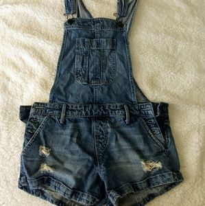 Denim short overalls